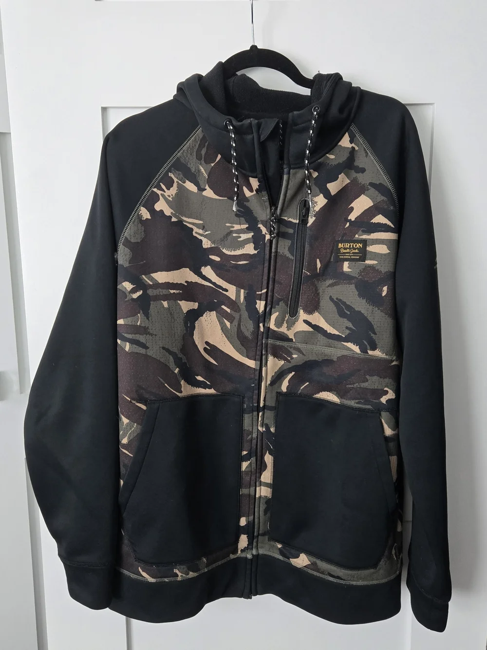 Like New! Mens XL Burton Camo Zip Hoodie - Black & Olive